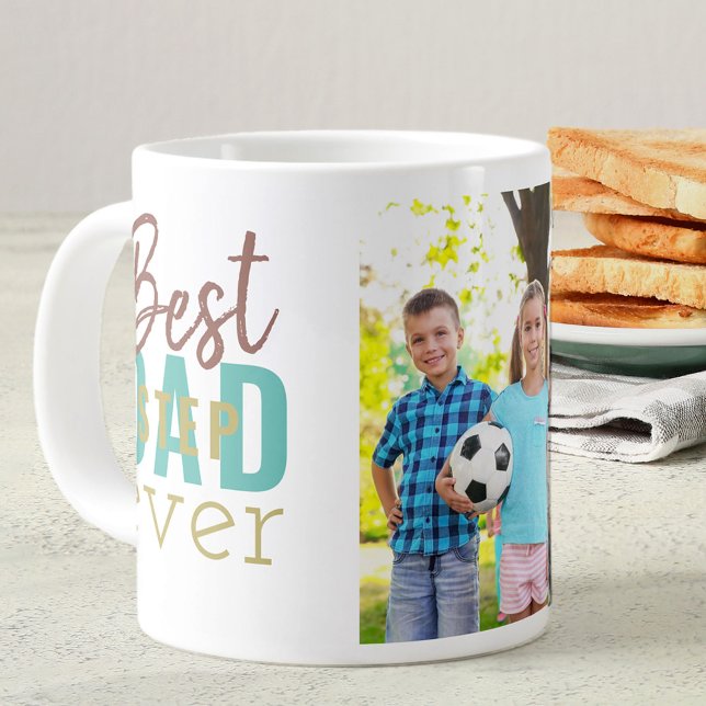 Beste Stepdad je Typografie und kundenspezifisches Jumbo-Tasse (Von Creator hochgeladen)