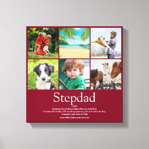 Beste Stepfather Stepdad Modern Foto Collage Leinwanddruck