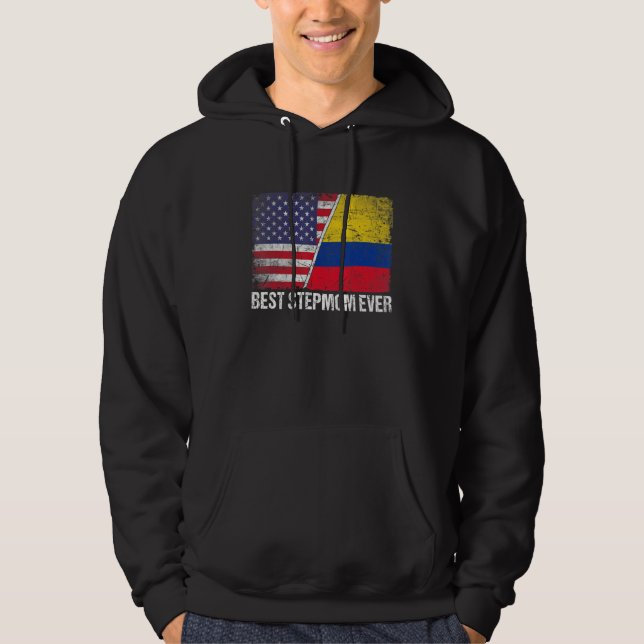 Beste Stepmutter je Muttertag Kolumbien - Flagge Hoodie (Vorderseite)