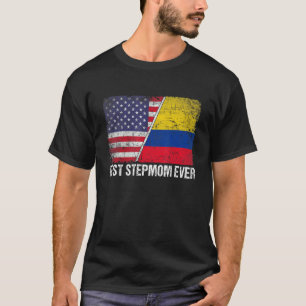 Beste Stepmutter je Muttertag Kolumbien - Flagge T-Shirt