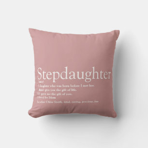 Beste Steptochter Definition Girly Pink Kissen