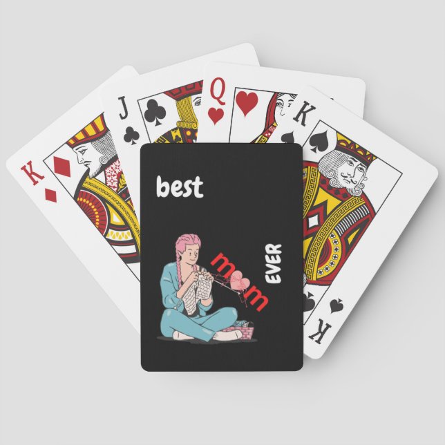 beste Strickmutter je 38 Spielkarten (Rückseite)