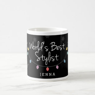 Beste Stylist-Weihnachtslicht-Tasse Kaffeetasse