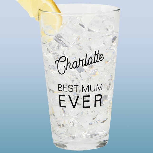 Beste Summe je Personalisierter Name Glas (Personalized Best Mum Ever glass tumbler)