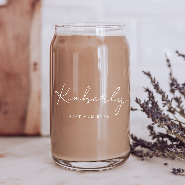 Beste Summe je weißes Script Monogram Dosenglas (Von Creator hochgeladen)