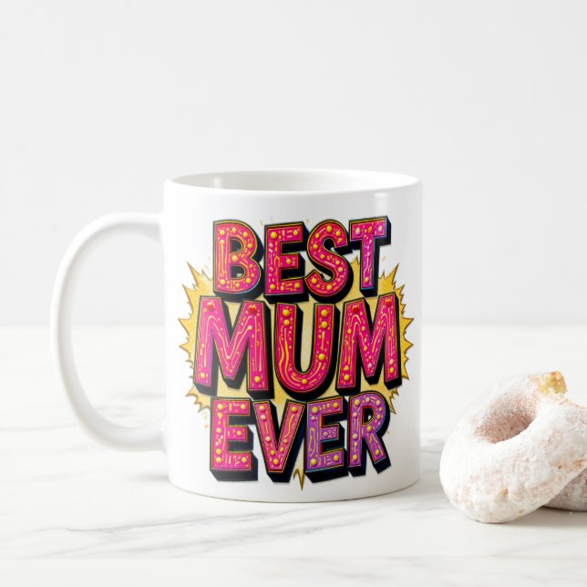 Beste Summe je Zitat Rosa Lila Kaffeetasse (Mit Donut)