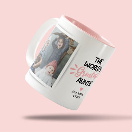 Beste Tante 2 Foto Zwei-Tonen-Kaffee-Tasse Zweifarbige Tasse