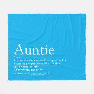 Beste Tante Auntie Definition Himmelblauer Spaß Fleecedecke