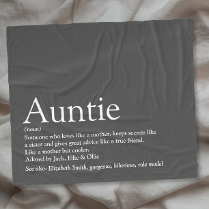 Beste Tante Auntie Definition Lustig Grau Fleecedecke