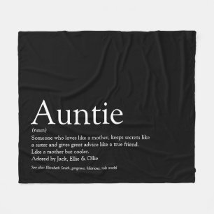 Beste Tante Auntie Definition Schwarz und Weiß Spa Fleecedecke