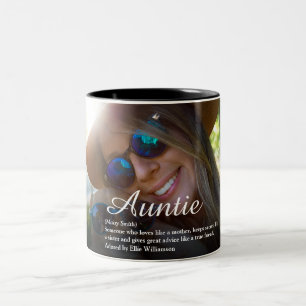Beste Tante der Welt, Tante Definition Foto Zweifarbige Tasse