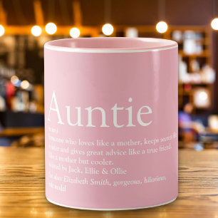 Beste Tante der Welt, Tante Definition Pink Zweifarbige Tasse