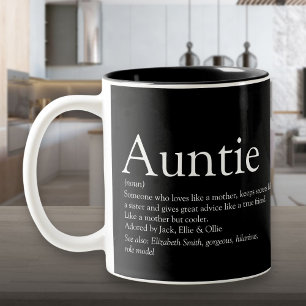 Beste Tante der Welt Tante Definition Schwarz Zweifarbige Tasse