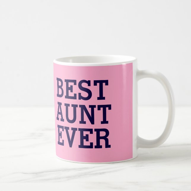 Beste Tante Ever Pink und schwarzes V03 Kaffeetasse (Rechts)