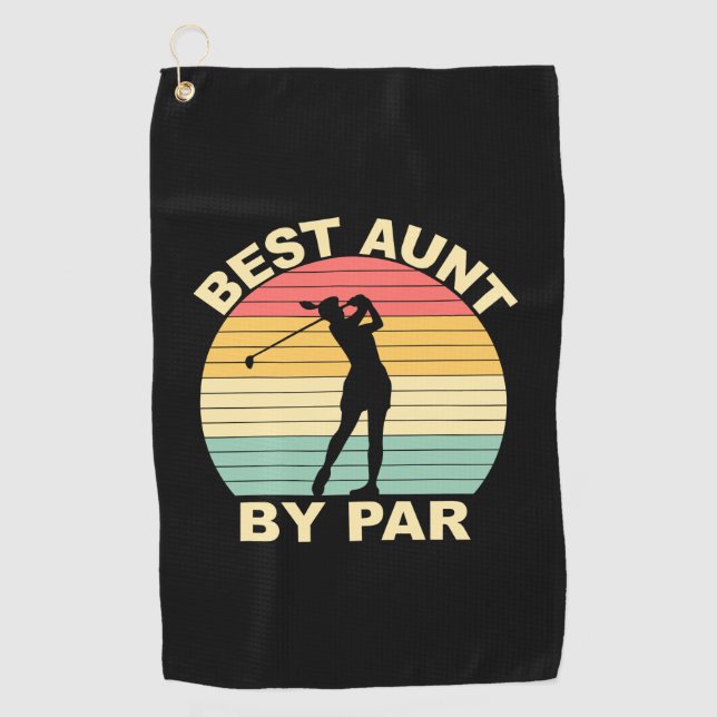 Beste Tante für Par - Golfspielen Golfhandtuch (Vorderseite)