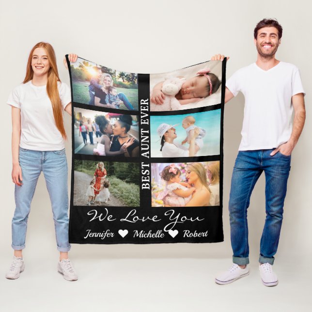 Beste Tante je Custom 6 Foto Collage Neffe Fleecedecke (Beispiel)