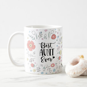 Beste Tante je farbiges Blumenzitz Kaffeetasse