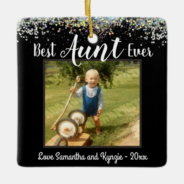 Beste Tante je Foto Keramikornament (Vorderseite)