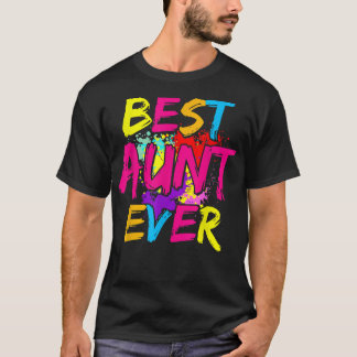 Beste Tante je Match Familie farbenfrohe Mütter Da T-Shirt