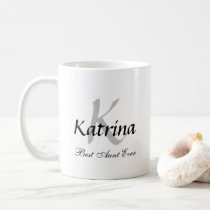 Beste Tante je Monogramm erste Schwarz-weiße Anwe Kaffeetasse