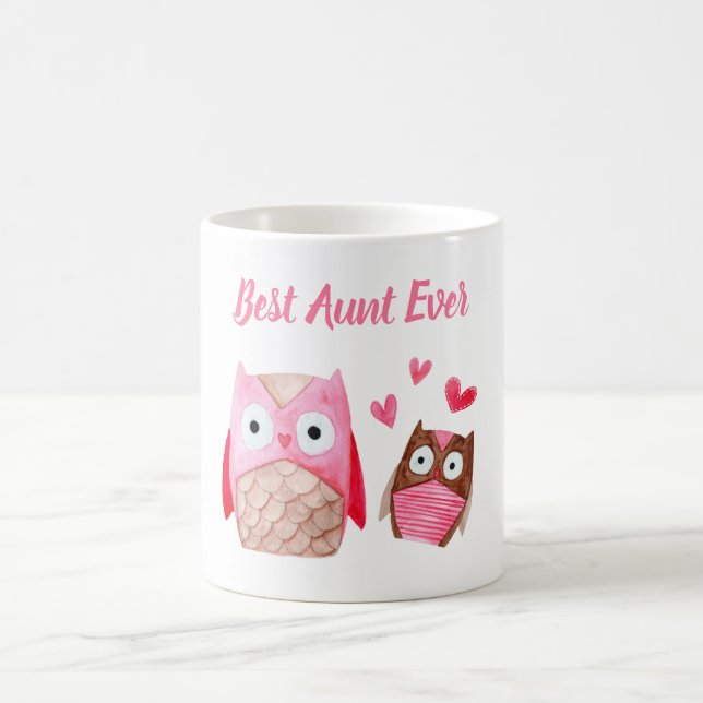 Beste Tante je Niedlichen Hühner Personalisiert ro Kaffeetasse (Mittel)