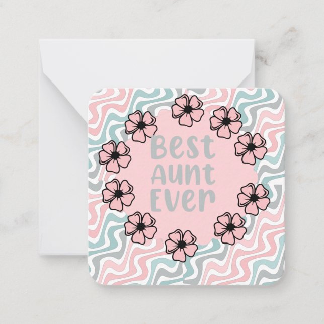 Beste Tante je Note Card Mitteilungskarte (Vorderseite)