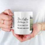 Beste Tante je Personalisiertes Foto Kaffeetasse<br><div class="desc">Geben Sie der besten Tante je ein lustiges Geschenk mit dieser benutzerdefinierten Foto-Tasse. Einfach personalisieren mit einem Lieblingsfoto ihrer Nichten und Neffen. Sie können "This Coffee Belongs to" zu ihrem Lieblings-heißen Getränk (z.B. Tee, Trinken, etc.) und "Best Tante Ever" zu etwas Ähnlichem in der Länge und wie sie adressiert wird...</div>
