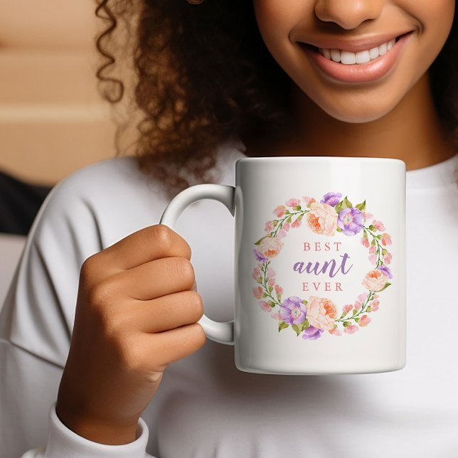 Beste Tante je rosa Blüte Kaffeetasse (Von Creator hochgeladen)