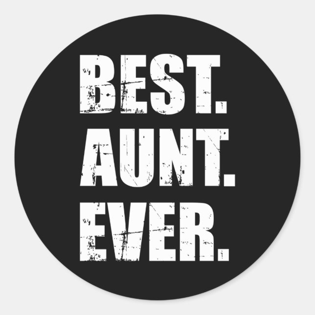 Beste Tante je Runder Aufkleber (Vorderseite)