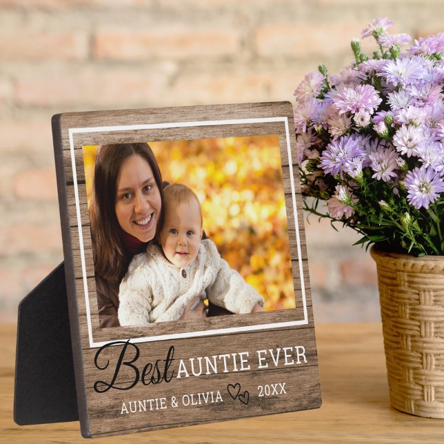 Beste Tante je rustikaler Holzbildrahmen Fotoplatte (Best Auntie Ever Rustic Wood Picture Frame
)