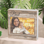 Beste Tante je Rustikales Holz Custom Foto Holzkisten Schild<br><div class="desc">Ein einfaches und unvergessliches Geschenk für die neue Tante personalisiert mit ihrem Lieblings-Foto mit Nichte oder Neffe.</div>