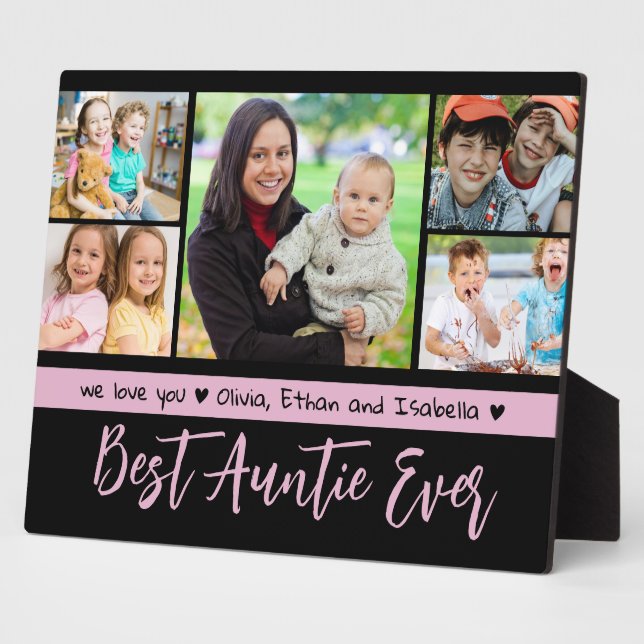 Beste Tante je wir Liebe Sie 5 FotoCollage Fotoplatte (Seite)