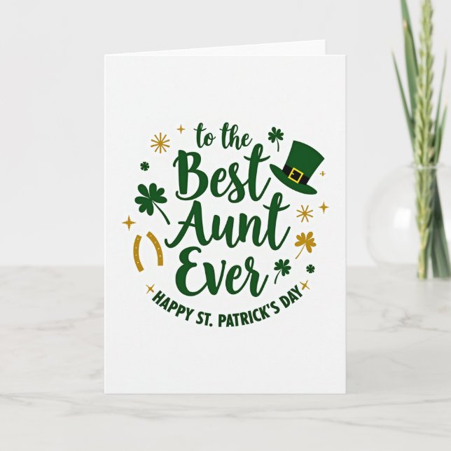 Beste Tante St. Patrick's Day Karte (Vorderseite)