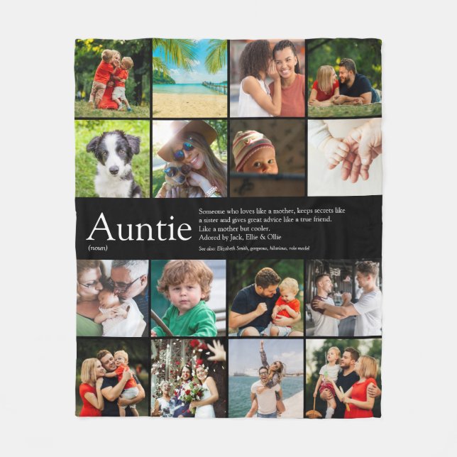 Beste Tante Tante Tante Definition Foto Collage Fleecedecke (Vorderseite)
