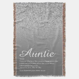 Beste Tante Tuntie Definition Silver Glitzer Decke