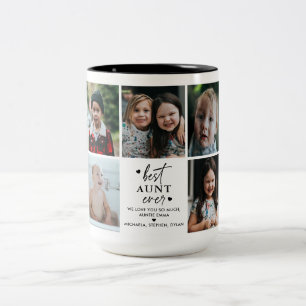Beste Tante überhaupt 7-Foto-Collage Persönliche N Zweifarbige Tasse