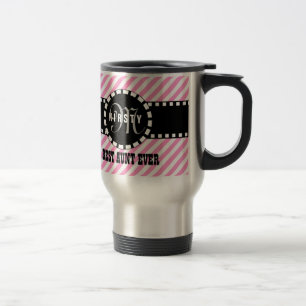 Beste TANTE überhaupt Monogramm mit DIAGONALE Reisebecher