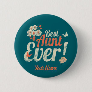 Beste Tante überhaupt Vintage-Tante zum Geburtstag Button