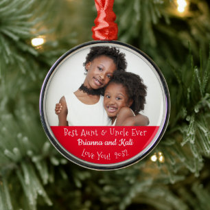 Beste Tante Uncle Jeden Personalisierten Foto Weih Ornament Aus Metall