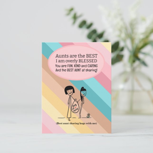 Beste Tante zum Geburtstag Postkarte (Stehend Vorderseite)