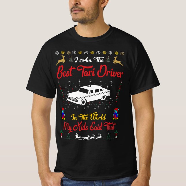 Beste Taxi Fahrer Weihnachten T-Shirt (Vorderseite)
