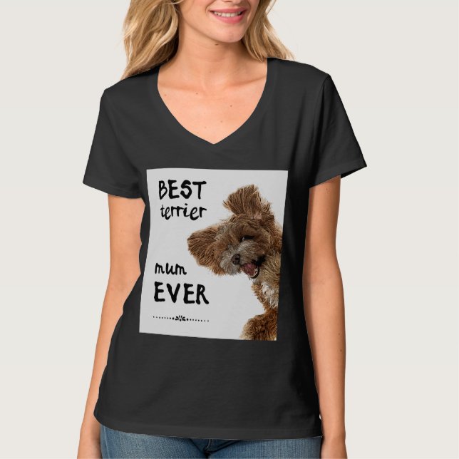 Beste Terrier Mama je T - Shirt (Vorderseite)