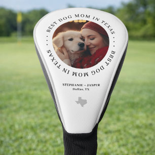 Beste Texas-Hundemutter personalisiertes Foto Golf Headcover