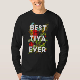 Beste Tiya Aller Zeiten Filipina Tante Florales D T-Shirt