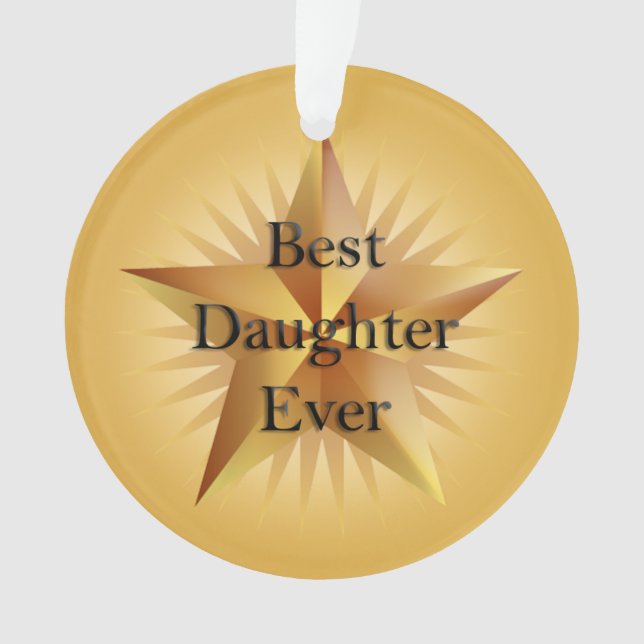Beste Tochter je Star Ornament (Vorderseite)