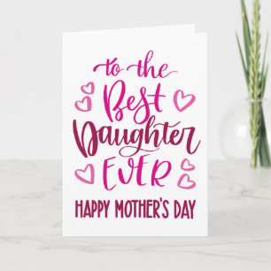 Beste Tochter überhaupt Mother's Day-Typografie in Karte