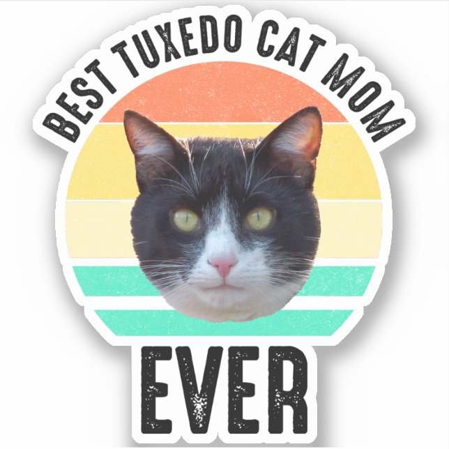 Beste Tuxedo Cat Mama je Aufkleber (Vorderseite)