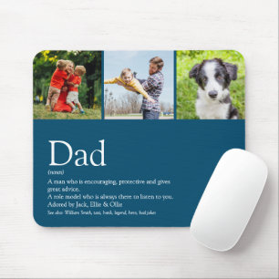 Beste Vater der Welt Definition 3 Foto Spaß Blau Mousepad