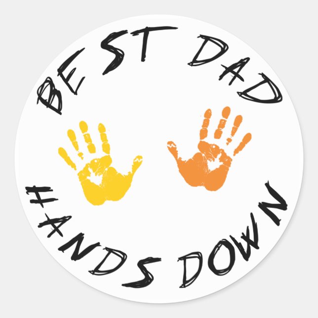 Beste Vater-Hands-Down-Geschenke Runder Aufkleber (Vorderseite)