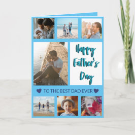 Beste Vater je Blue Foto Collage Grußkarte Karte